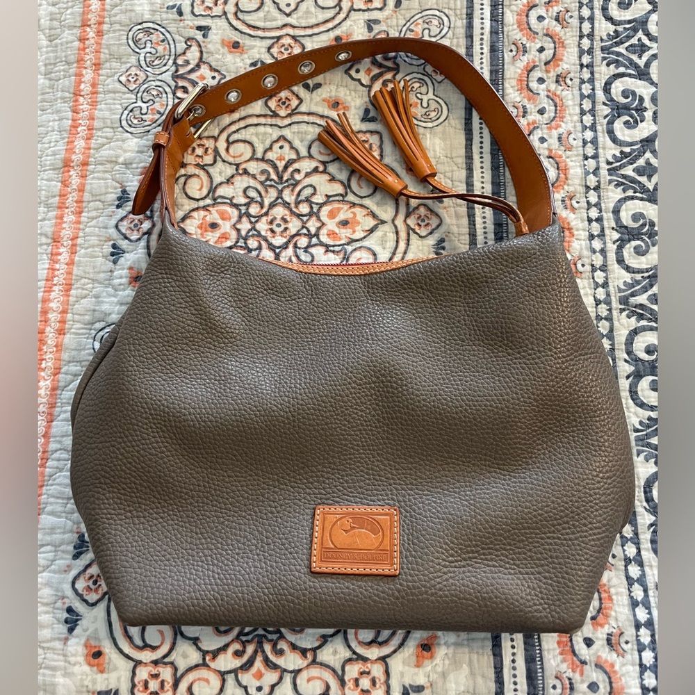 Dooney & Bourke Grey Pebble Leather Handbag